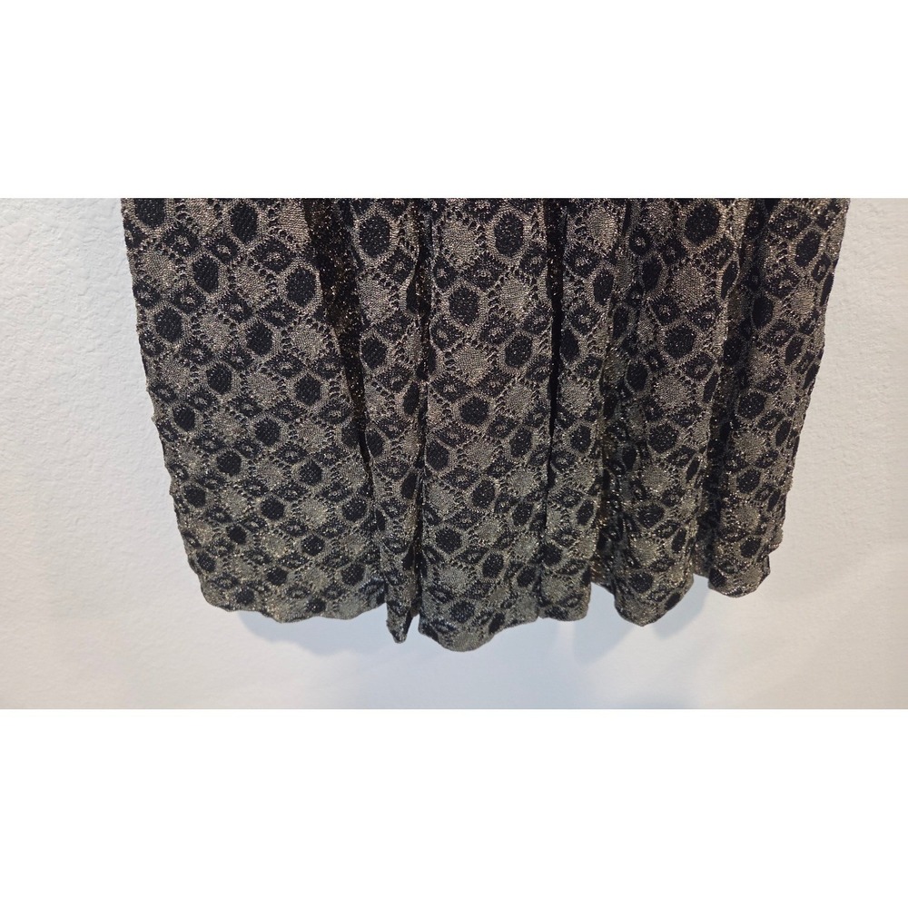 Alexander McQueen Metallic Jacquard Knit Skater Dress Fit Flare Black Gold Small - Picture 11 of 15